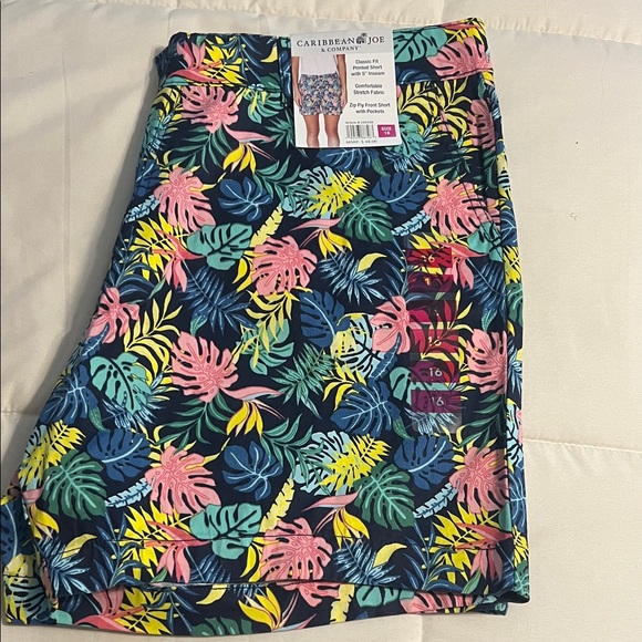 NWT Caribbean Joe Tropical Print Shorts Trio - Picture 5 of 13